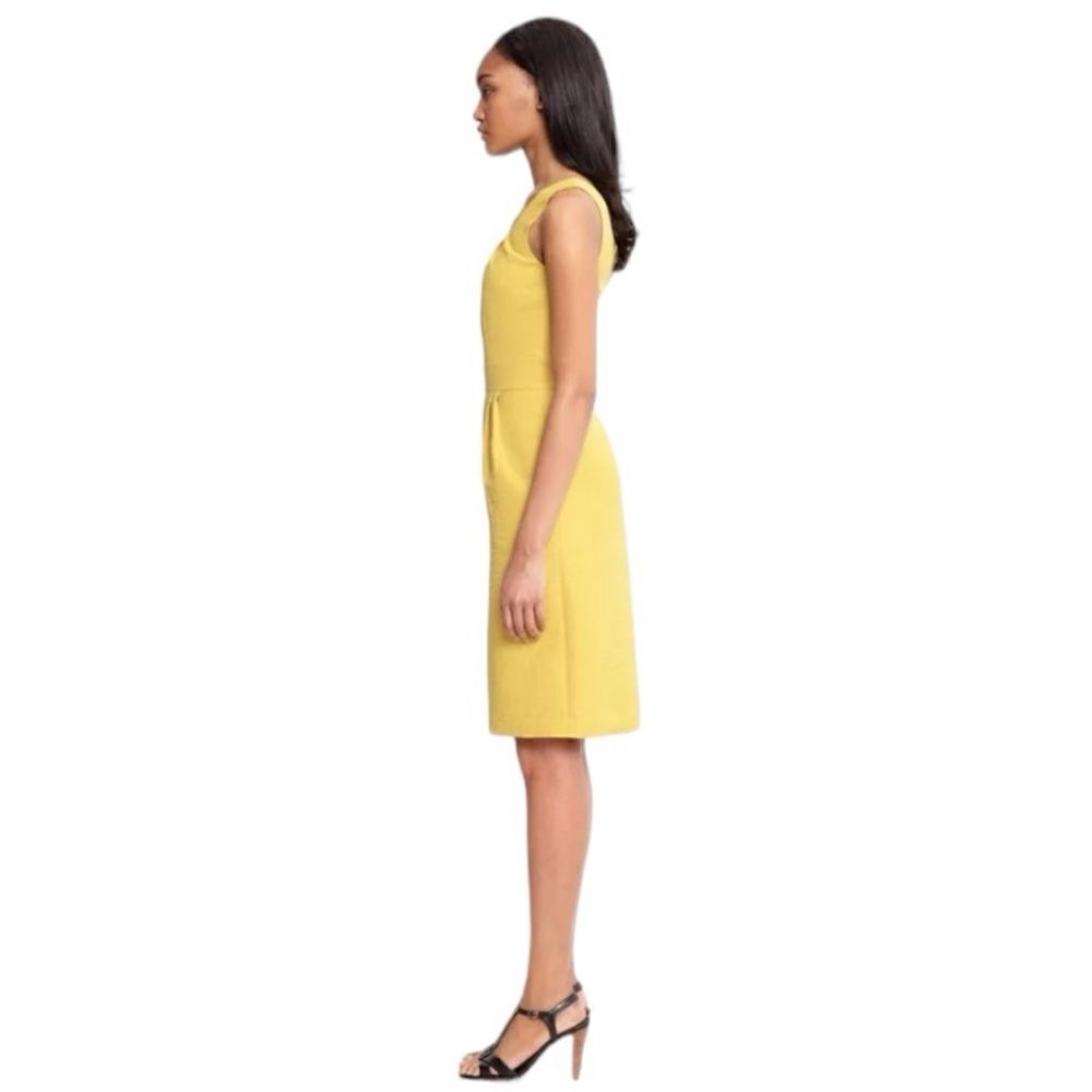 Banana Republic Chartreuse Jacquard Cocktail Sheath Dress Sleeveless Sz 0 - Picture 2 of 9